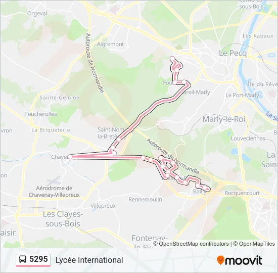 Plan de la ligne 5295 de bus