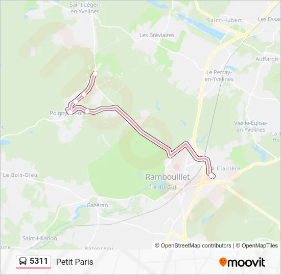 Plan de la ligne 5311 de bus