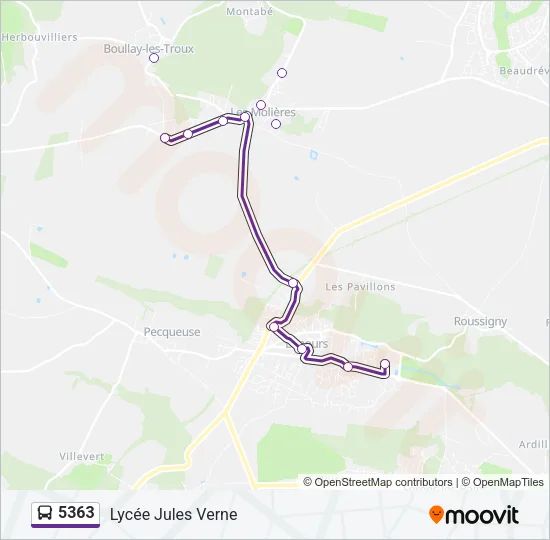 5363 Bus Line Map