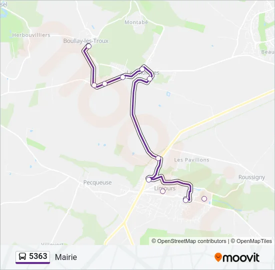 5363 Bus Line Map
