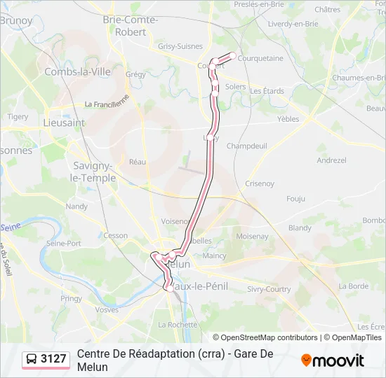 Plan de la ligne 3127 de bus