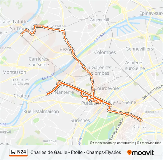 N24 Bus Line Map