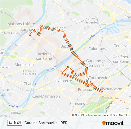 N24 Bus Line Map