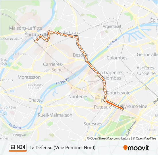 N24 Bus Line Map