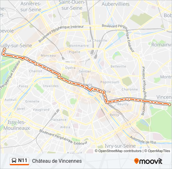 N11 Bus Line Map
