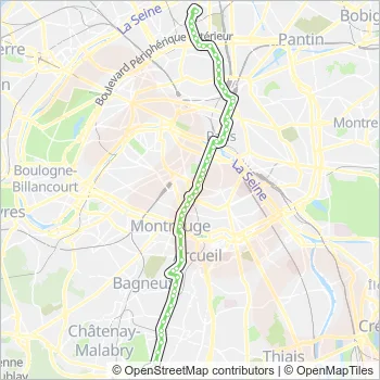 N14 Bus Line Map