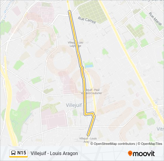 N15 Bus Line Map