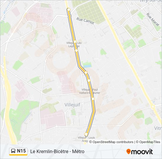 N15 Bus Line Map