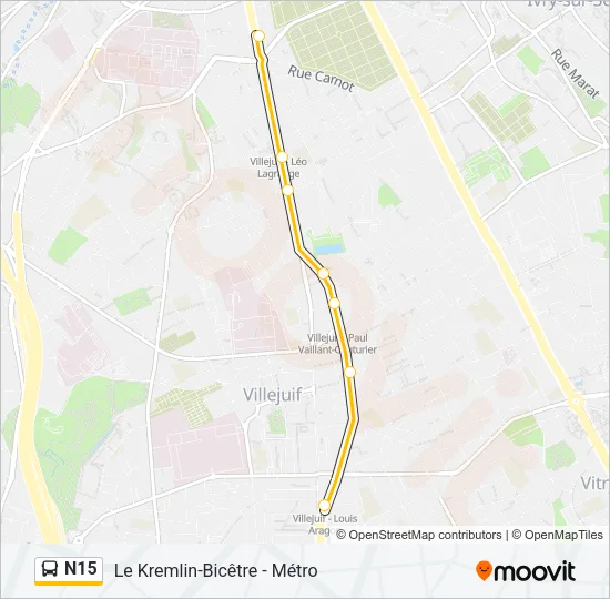 N15 Bus Line Map