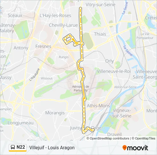 N22 Bus Line Map