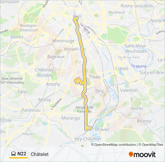 N22 Bus Line Map