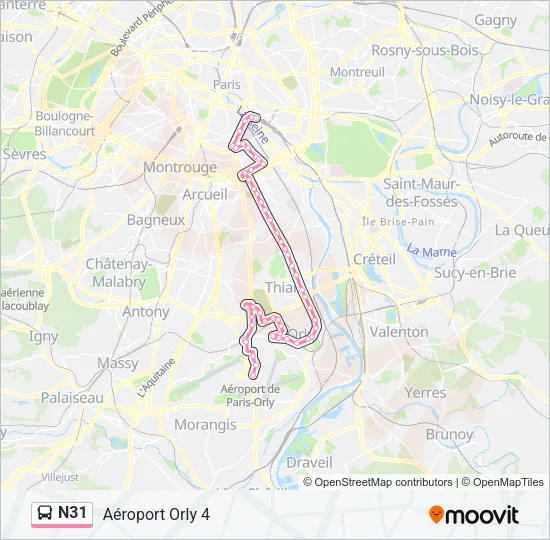 N31 Bus Line Map