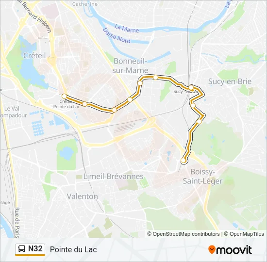 N32 Bus Line Map