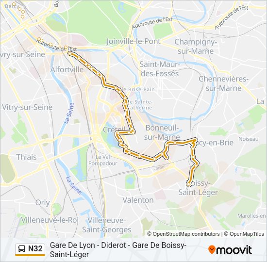 N32 Bus Line Map