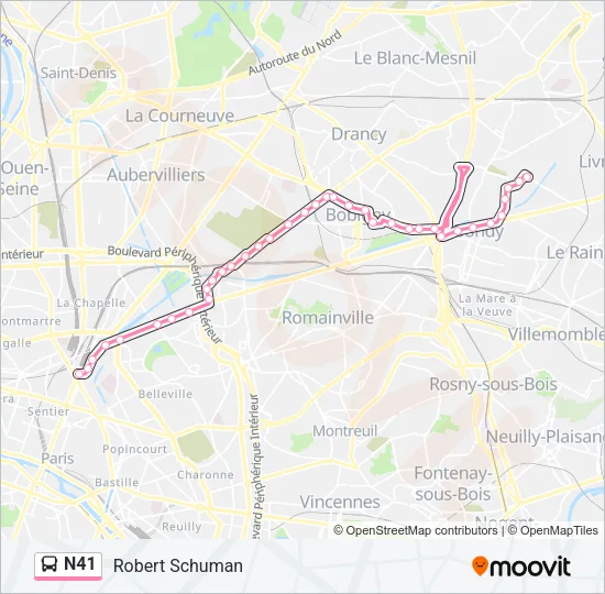 N41 Bus Line Map