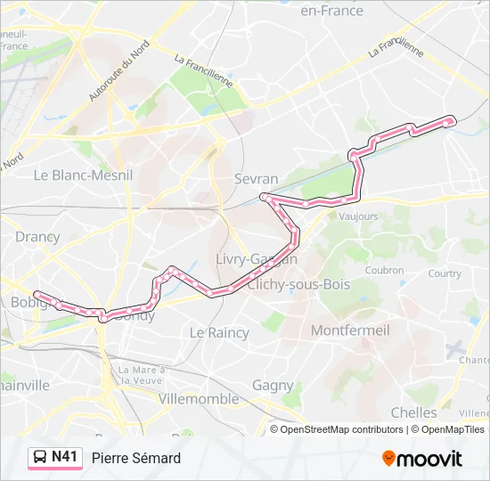 N41 Bus Line Map