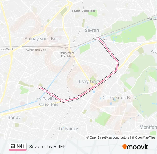 N41 Bus Line Map