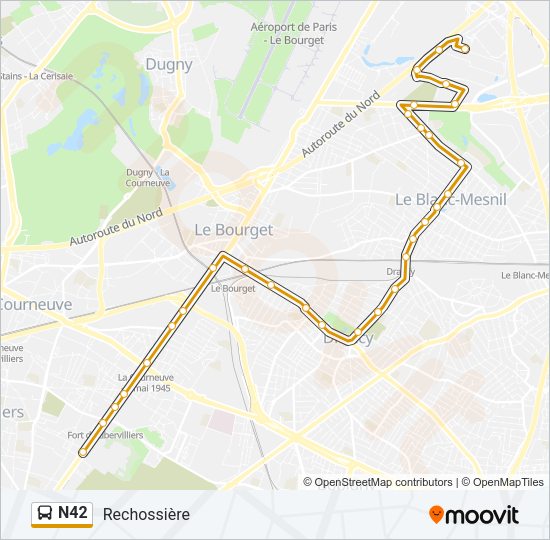 N42 Bus Line Map