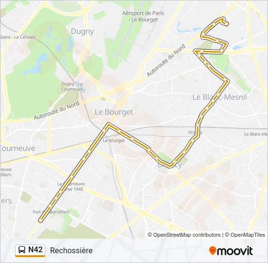 N42 Bus Line Map