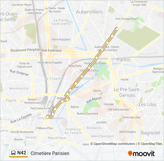 N42 Bus Line Map