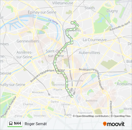 N44 Bus Line Map