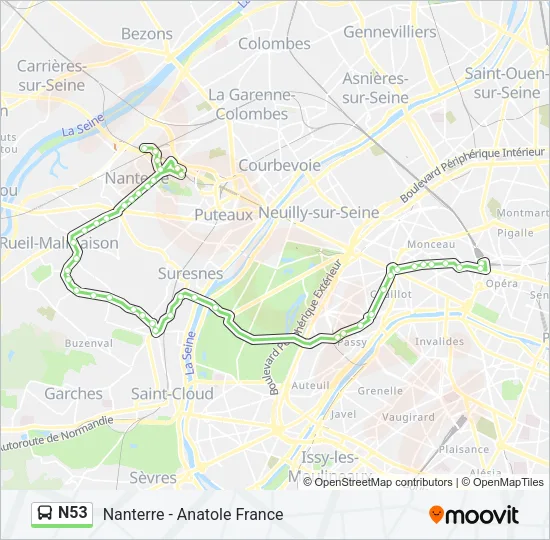 N53 Bus Line Map