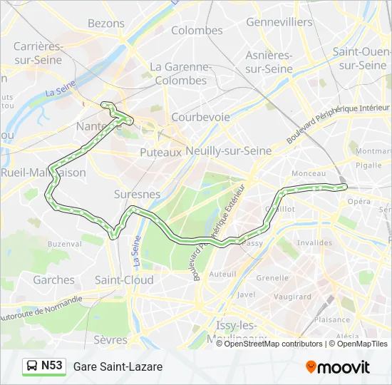 N53 Bus Line Map