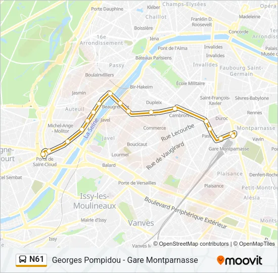 N61 Bus Line Map