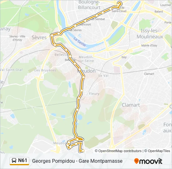 N61 Bus Line Map