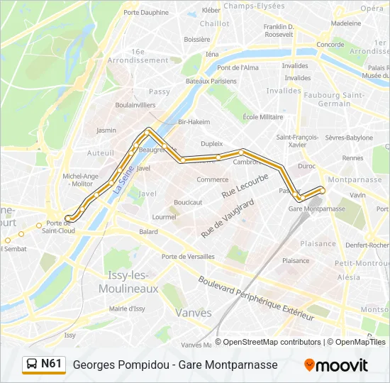N61 Bus Line Map
