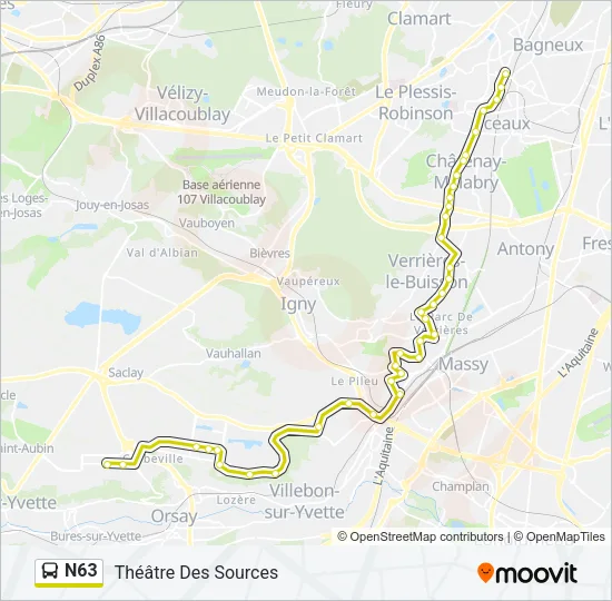 N63 Bus Line Map