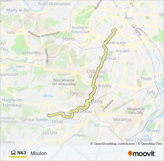 N63 Bus Line Map