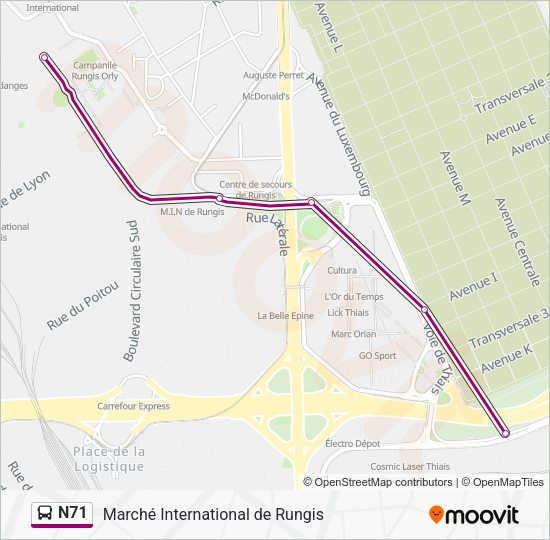 n71 Route: Schedules, Stops & Maps - Marché International de Rungis ...