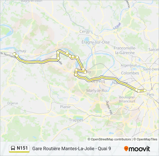 N151 Bus Line Map