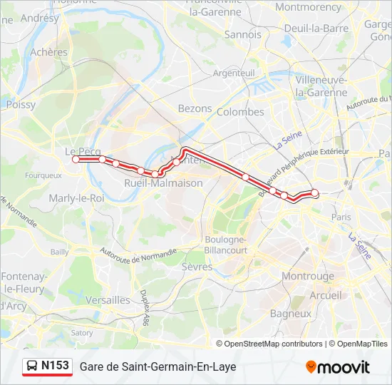 N153 Bus Line Map