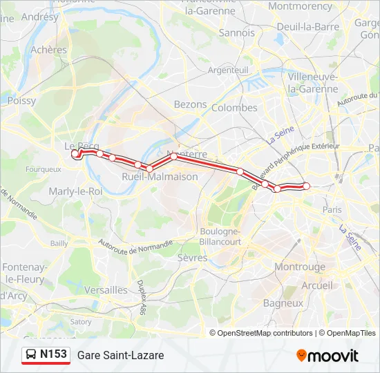N153 Bus Line Map