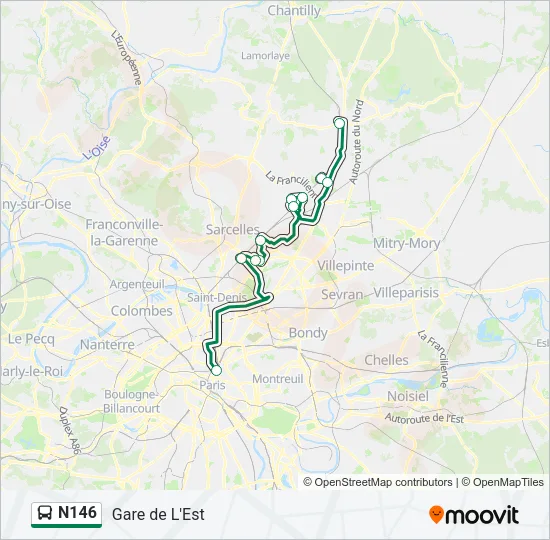 N146 Bus Line Map