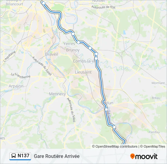 N137 Bus Line Map