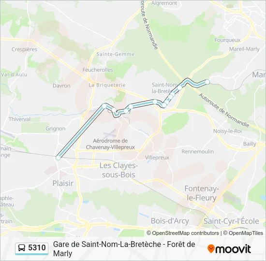 Plan de la ligne 5310 de bus