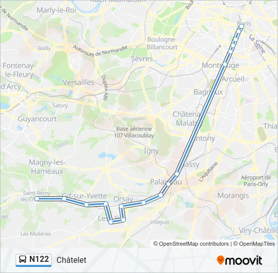 N122 Bus Line Map