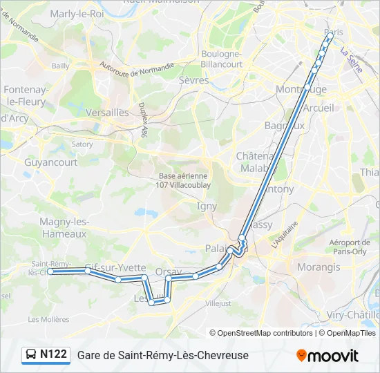 N122 Bus Line Map