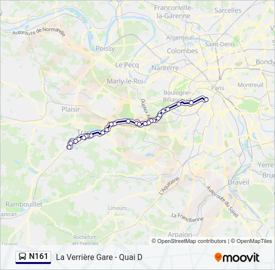 N161 Bus Line Map