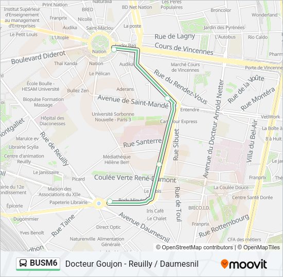 BUSM6 Bus Line Map