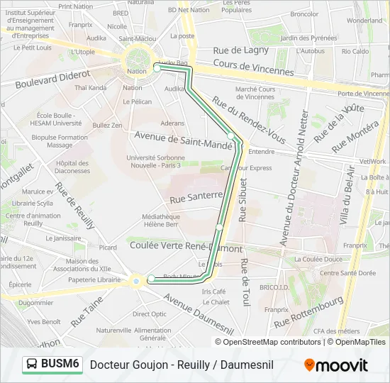 BUSM6 Bus Line Map