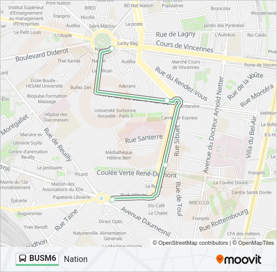 BUSM6 Bus Line Map