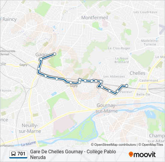 701 Bus Line Map