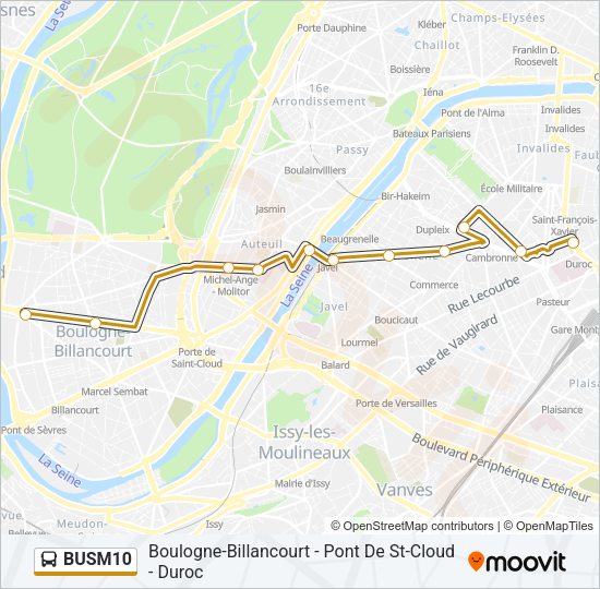 BUSM10 Bus Line Map