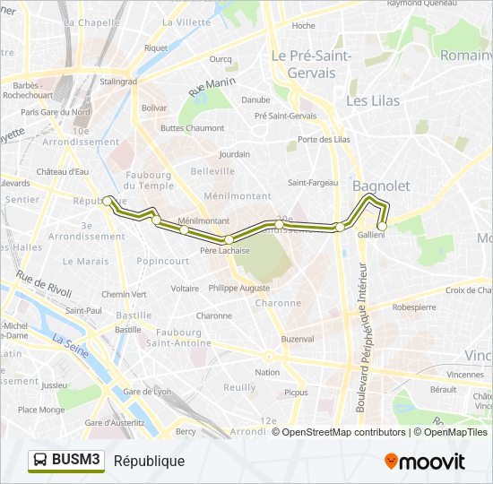 BUSM3 Bus Line Map