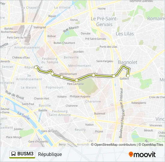 BUSM3 Bus Line Map