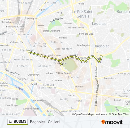 BUSM3 Bus Line Map
